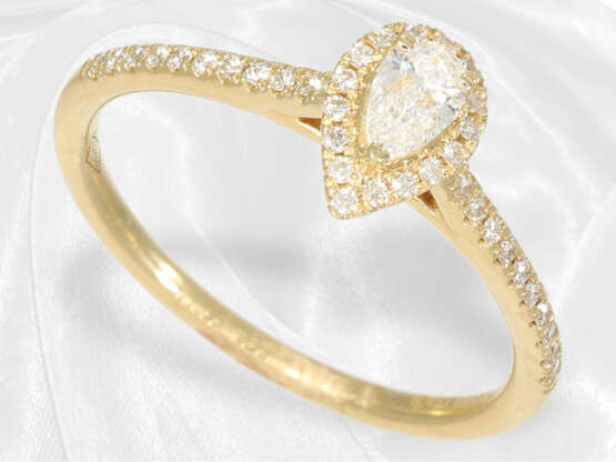 Ring: Zierlicher gelbgoldener Brillant/Diamant-Ring, 18K Gold - photo 1