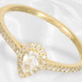 Ring: Zierlicher gelbgoldener Brillant/Diamant-Ring, 18K Gold - Foto 2