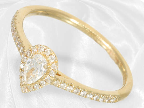 Ring: Zierlicher gelbgoldener Brillant/Diamant-Ring, 18K Gold - фото 3