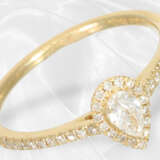 Ring: Zierlicher gelbgoldener Brillant/Diamant-Ring, 18K Gold - фото 4