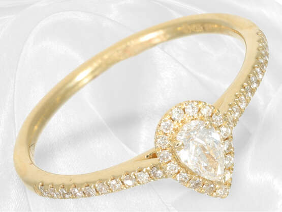 Ring: Zierlicher gelbgoldener Brillant/Diamant-Ring, 18K Gold - Foto 4
