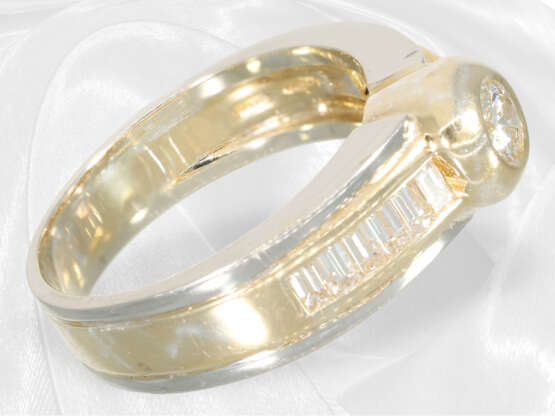 Solide gefertigter Designer-Goldschmiedering mit Brillanten/Diamanten, ca.0,9ct, 18K Gold, Bicolor - photo 5