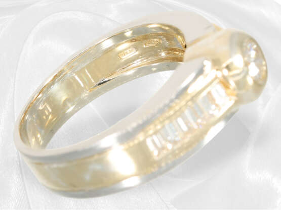 Solide gefertigter Designer-Goldschmiedering mit Brillanten/Diamanten, ca.0,9ct, 18K Gold, Bicolor - photo 6