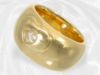Massiver, luxuriöser Chopard Designer Goldschmiedering "Happy Diamonds", Markenschmuck aus 18K Gold