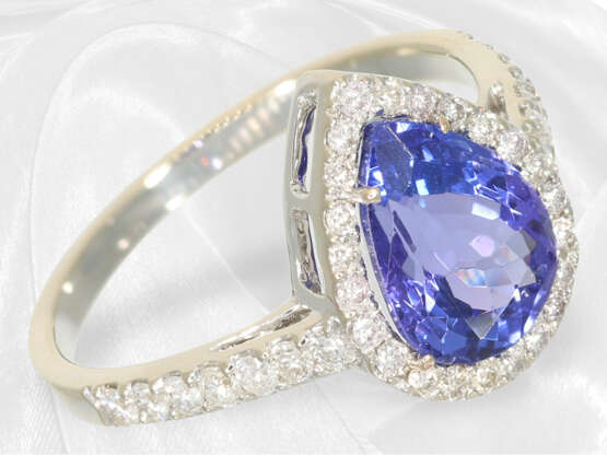 Ring: Feiner und hochwertiger Brillantring mit sehr schönem Tansanit von ca. 2ct - photo 3