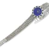 Armbanduhr: hochwertige vintage Baume & Mercier Damenuhr mit Brillant-/Saphirlünette, insgesamt 1,08ct - photo 1