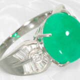 Ring: neuwertiger Platinring mit großem Smaragd von sehr guter Qualität, 6,65ct - фото 3