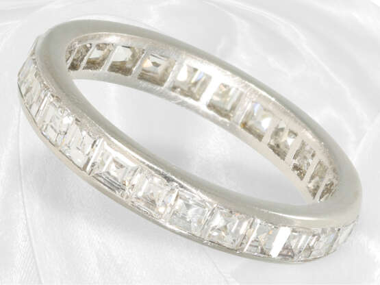 Ring: außergewöhnlicher vintage Memoire-Ring, Platin, Emerald-Cut Diamanten - Foto 1