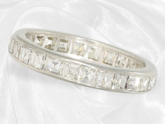 Ring: außergewöhnlicher vintage Memoire-Ring, Platin, Emerald-Cut Diamanten - фото 2