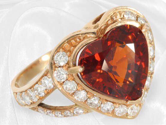 Ring: Sehr schöner Damenring mit seltenem Spessartin ( Mandarin Granat ), ca. 4,78ct - photo 3