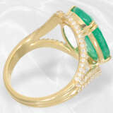 Ring: Ungetragener Smaragd/Brillant-Goldschmiedering mit großem Smaragd von ca. 5,06ct, Handarbeit - photo 4