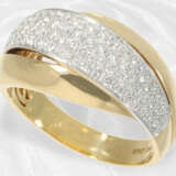 Ring: Außergewöhnlicher und ungetragener Brillant-Goldschmiedering im Overcross-Design, 18K Gelbgold - Foto 1