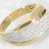 Ring: Außergewöhnlicher und ungetragener Brillant-Goldschmiedering im Overcross-Design, 18K Gelbgold - Foto 2
