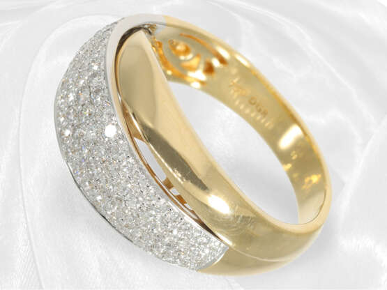Ring: Außergewöhnlicher und ungetragener Brillant-Goldschmiedering im Overcross-Design, 18K Gelbgold - фото 4