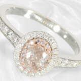 Ring: moderner Diamantring mit seltenem Fancy Diamant "very light pink" - Foto 1