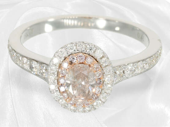 Ring: moderner Diamantring mit seltenem Fancy Diamant "very light pink" - photo 4