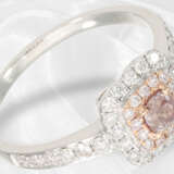 Ring: moderner Brillantring mit einem pinken Fancy Diamanten von ca. 0,35ct - Foto 3