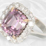 Neuwertiger dekorativer Saphir/Brillant-Goldschmiedering, wertvoller pink-violetter Saphir von ca. 6,86ct - photo 3