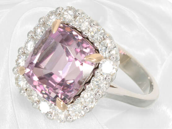 Neuwertiger dekorativer Saphir/Brillant-Goldschmiedering, wertvoller pink-violetter Saphir von ca. 6,86ct - Foto 3