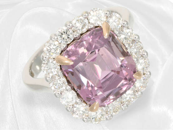 Neuwertiger dekorativer Saphir/Brillant-Goldschmiedering, wertvoller pink-violetter Saphir von ca. 6,86ct - Foto 4