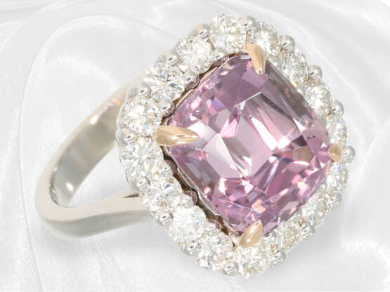 Neuwertiger dekorativer Saphir/Brillant-Goldschmiedering, wertvoller pink-violetter Saphir von ca. 6,86ct - Foto 5