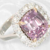 Neuwertiger dekorativer Saphir/Brillant-Goldschmiedering, wertvoller pink-violetter Saphir von ca. 6,86ct - Foto 5