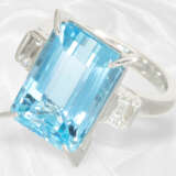 Ring: Aquamarinring der Spitzenklasse, "Santa Maria Blau" 8,95ct, Platin - Foto 1