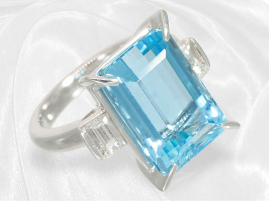 Ring: Aquamarinring der Spitzenklasse, "Santa Maria Blau" 8,95ct, Platin - Foto 5