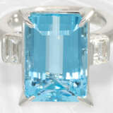 Ring: Aquamarinring der Spitzenklasse, "Santa Maria Blau" 8,95ct, Platin - фото 7