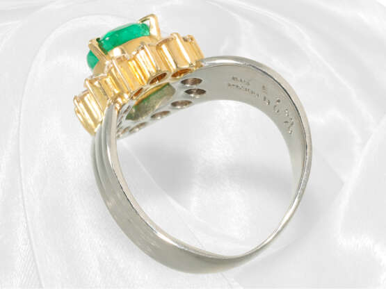 Ring: ehemals teurer Goldschmiedering mit Smaragd und Brillanten, Platin - Foto 8