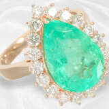 Ring: moderner, ehemals sehr teurer Smaragd/Brillantring, natürlicher kolumbianischer Smaragd von 6,5ct, mit GRS Gemstone Report - фото 3