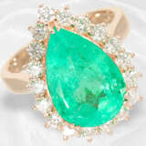 Ring: moderner, ehemals sehr teurer Smaragd/Brillantring, natürlicher kolumbianischer Smaragd von 6,5ct, mit GRS Gemstone Report - фото 5
