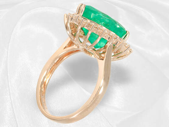 Ring: moderner, ehemals sehr teurer Smaragd/Brillantring, natürlicher kolumbianischer Smaragd von 6,5ct, mit GRS Gemstone Report - photo 6