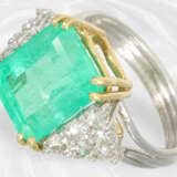 Ring: hochwertiger Brillant/Smaragd-Goldschmiedering, feiner Smaragd von ca. 7ct - Foto 4