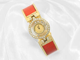 Luxuriöse Damenuhr Chopard Happy Diamonds, Ref. 4100, mit Wempe Spangen-Armband, ca. 2ct Brillanten