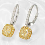 Ohrringe: hochwertiger moderner Diamantschmuck, 2 x Fancy Yellow ca. 0,8ct - фото 2