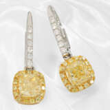 Ohrringe: hochwertiger moderner Diamantschmuck, 2 x Fancy Yellow ca. 0,8ct - фото 3
