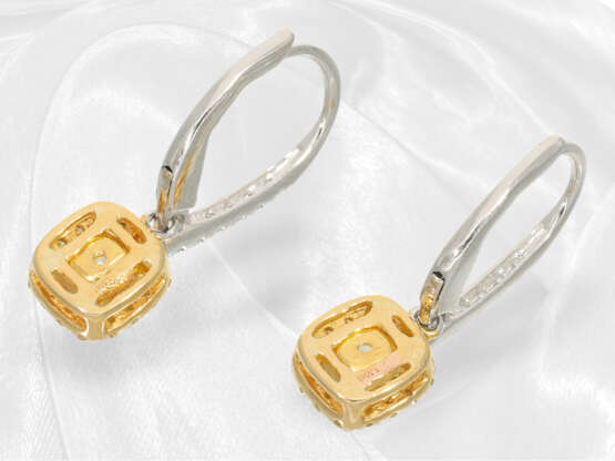 Ohrringe: hochwertiger moderner Diamantschmuck, 2 x Fancy Yellow ca. 0,8ct - фото 4