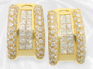 Luxuriöse Brillant/Diamant-Ohrringe von Becker, Handarbeit aus 18K Gold und ca. 4,5ct feinen Brillanten