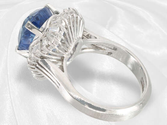 Ring: wertvoller Platin-Ballerina-Ring mit zertifiziertem Ceylon-Saphir "Intense" 5,66ct, IGI Report - photo 5