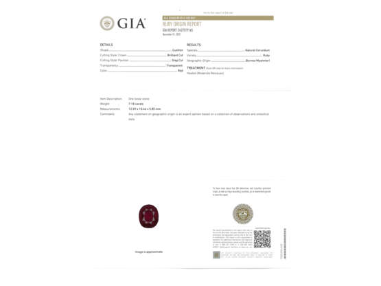 Ring: ehemals sehr teurer Platinring mit natürlichem Burma-Rubin von 7,18ct, GIA Zertifikat - photo 7