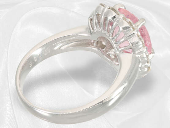 Ring: extrem hochwertiger Brillant/Saphirring mit zertifiziertem "NO HEAT Padparadscha" 3,56ct, GRS - photo 7