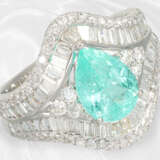Ring: exquisiter Diamantring mit seltenem Paraiba-Turmalin, neuwertig - Foto 3