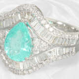 Ring: exquisiter Diamantring mit seltenem Paraiba-Turmalin, neuwertig - фото 4