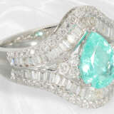 Ring: exquisiter Diamantring mit seltenem Paraiba-Turmalin, neuwertig - photo 5