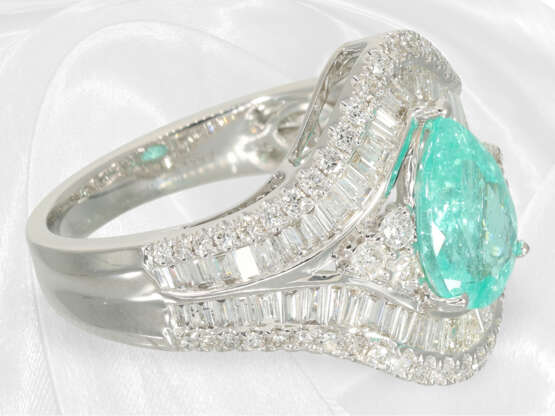 Ring: exquisiter Diamantring mit seltenem Paraiba-Turmalin, neuwertig - photo 6