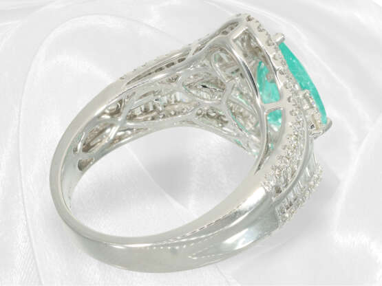 Ring: exquisiter Diamantring mit seltenem Paraiba-Turmalin, neuwertig - Foto 7