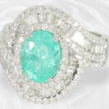 Ring: sehr hochwertiger Diamantring mit großem Paraiba-Turmalin von 3,11ct - фото 2