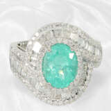 Ring: sehr hochwertiger Diamantring mit großem Paraiba-Turmalin von 3,11ct - фото 4