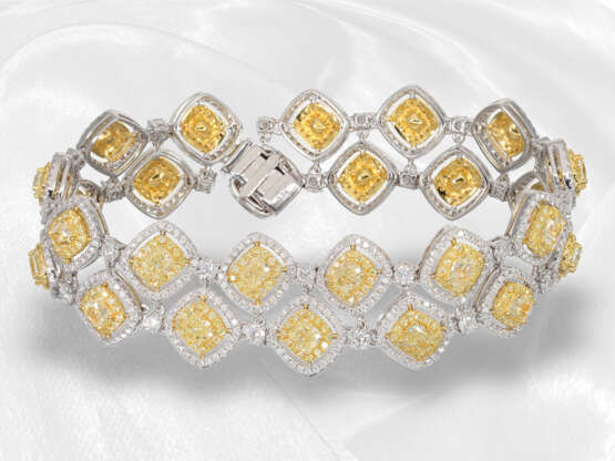 Armband: edles und außergewöhnliches Designer-Diamant-Goldarmband mit farbigen Diamanten, ca. 13,61ct, ungetragen - Foto 3